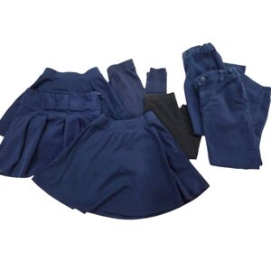 7pc Children's Place Navy Uniform Set - Skirts, Pants, Leggings
